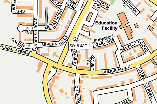 SO16 4AG map - OS OpenMap – Local (Ordnance Survey)