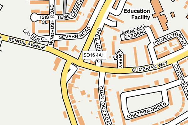 SO16 4AH map - OS OpenMap – Local (Ordnance Survey)