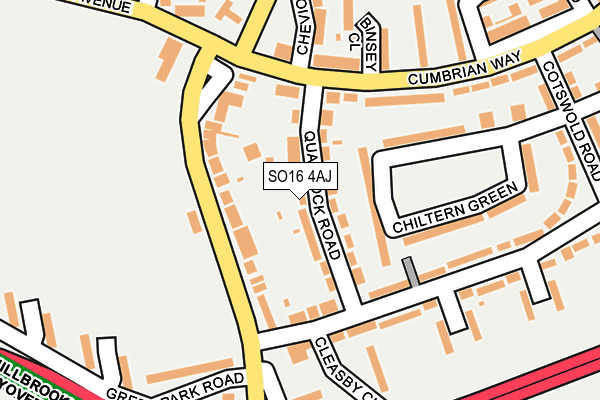 SO16 4AJ map - OS OpenMap – Local (Ordnance Survey)
