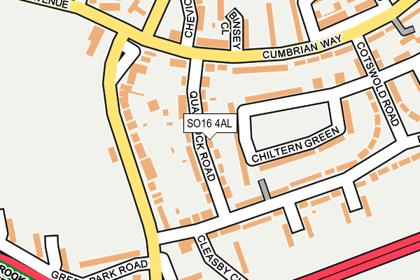SO16 4AL map - OS OpenMap – Local (Ordnance Survey)