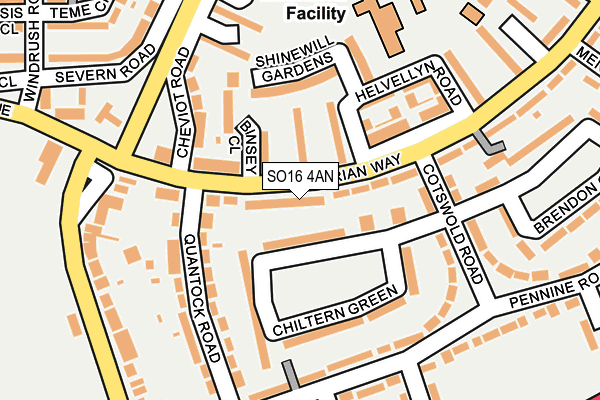 SO16 4AN map - OS OpenMap – Local (Ordnance Survey)