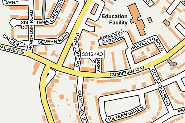 SO16 4AQ map - OS OpenMap – Local (Ordnance Survey)