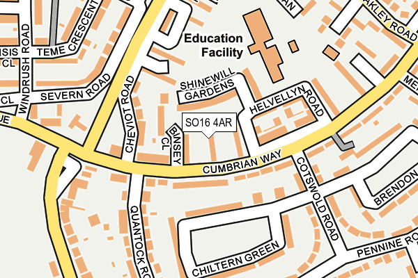 SO16 4AR map - OS OpenMap – Local (Ordnance Survey)