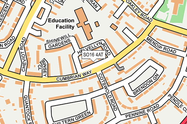 SO16 4AT map - OS OpenMap – Local (Ordnance Survey)