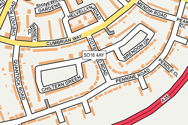 SO16 4AY map - OS OpenMap – Local (Ordnance Survey)