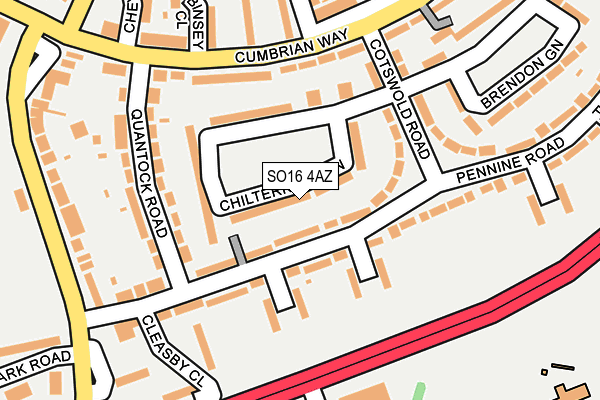 SO16 4AZ map - OS OpenMap – Local (Ordnance Survey)