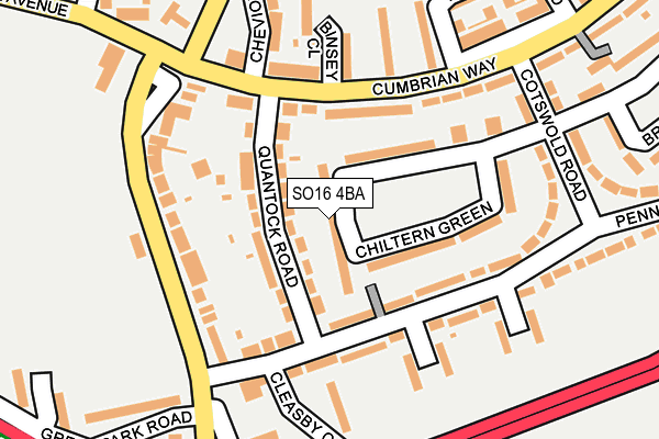 SO16 4BA map - OS OpenMap – Local (Ordnance Survey)