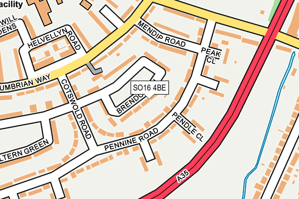 SO16 4BE map - OS OpenMap – Local (Ordnance Survey)