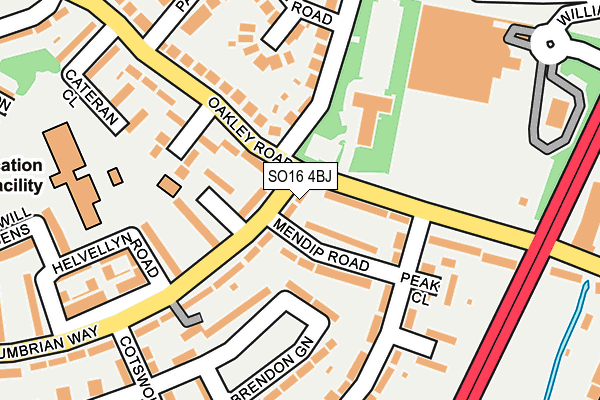 SO16 4BJ map - OS OpenMap – Local (Ordnance Survey)