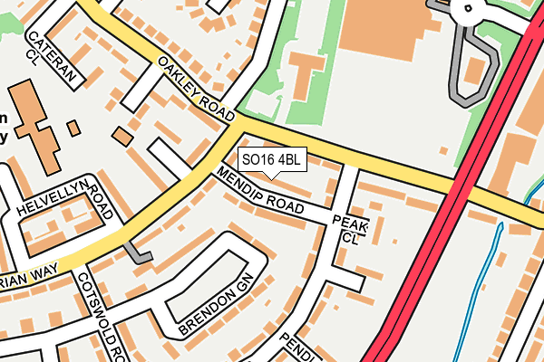 SO16 4BL map - OS OpenMap – Local (Ordnance Survey)