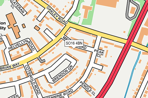 SO16 4BN map - OS OpenMap – Local (Ordnance Survey)