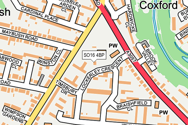 SO16 4BP map - OS OpenMap – Local (Ordnance Survey)