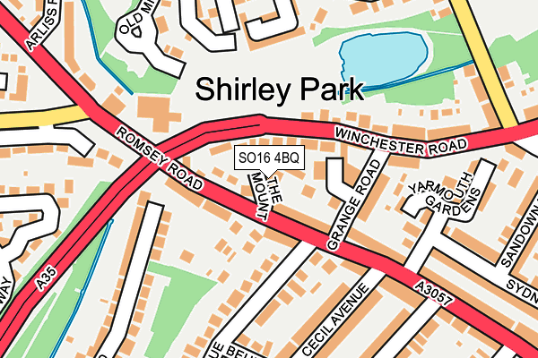 SO16 4BQ map - OS OpenMap – Local (Ordnance Survey)