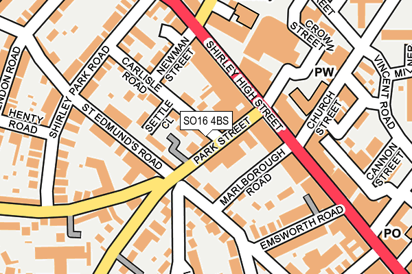SO16 4BS map - OS OpenMap – Local (Ordnance Survey)