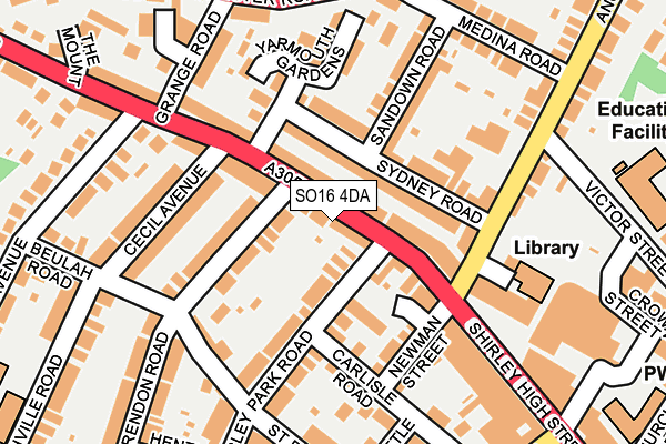 SO16 4DA map - OS OpenMap – Local (Ordnance Survey)