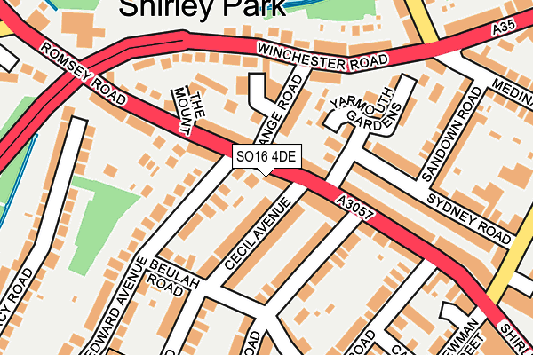 SO16 4DE map - OS OpenMap – Local (Ordnance Survey)