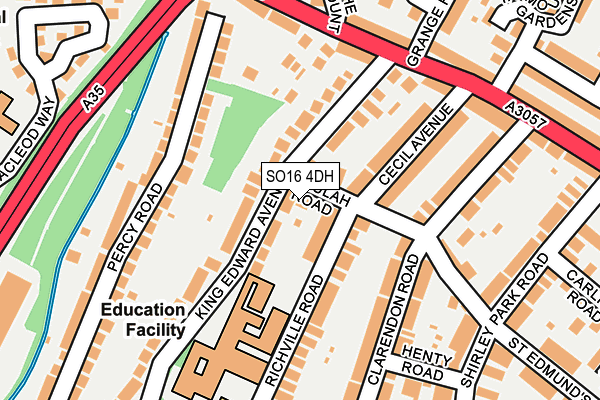 SO16 4DH map - OS OpenMap – Local (Ordnance Survey)