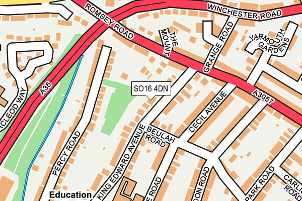 SO16 4DN map - OS OpenMap – Local (Ordnance Survey)