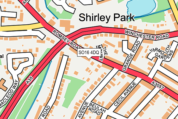 SO16 4DQ map - OS OpenMap – Local (Ordnance Survey)