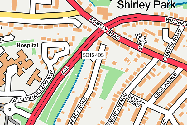 SO16 4DS map - OS OpenMap – Local (Ordnance Survey)