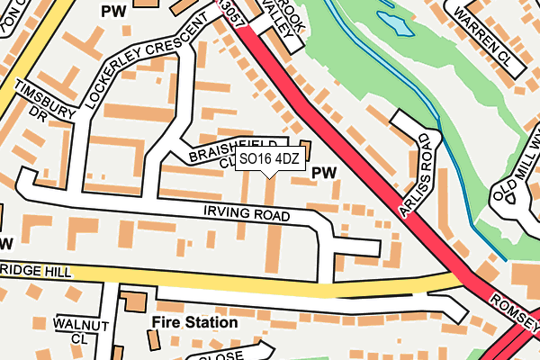 SO16 4DZ map - OS OpenMap – Local (Ordnance Survey)