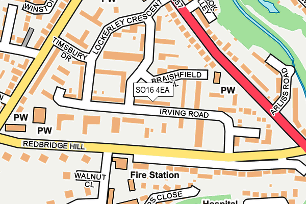 SO16 4EA map - OS OpenMap – Local (Ordnance Survey)