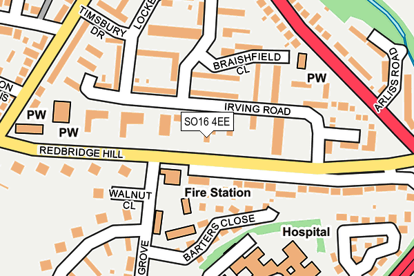 SO16 4EE map - OS OpenMap – Local (Ordnance Survey)