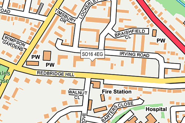 SO16 4EG map - OS OpenMap – Local (Ordnance Survey)