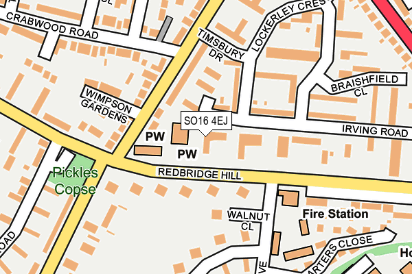 SO16 4EJ map - OS OpenMap – Local (Ordnance Survey)