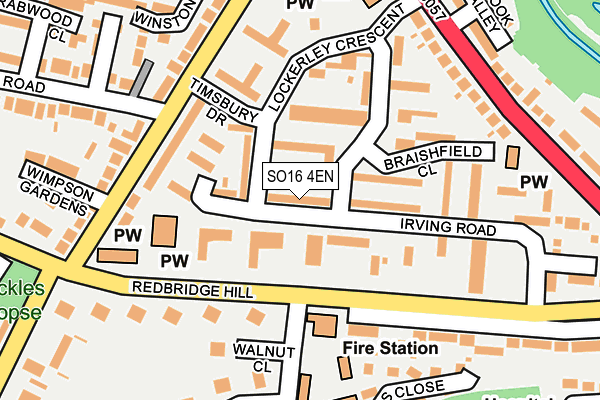 SO16 4EN map - OS OpenMap – Local (Ordnance Survey)