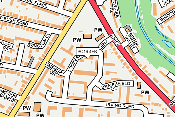 SO16 4ER map - OS OpenMap – Local (Ordnance Survey)