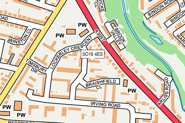 SO16 4ES map - OS OpenMap – Local (Ordnance Survey)