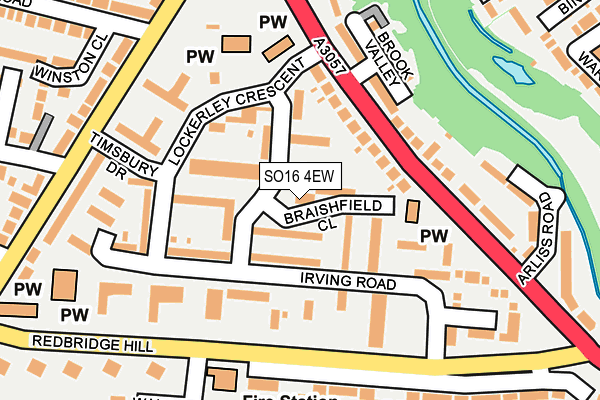 SO16 4EW map - OS OpenMap – Local (Ordnance Survey)
