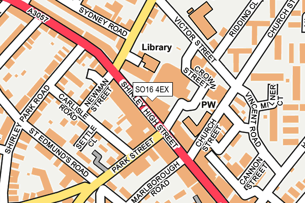 SO16 4EX map - OS OpenMap – Local (Ordnance Survey)