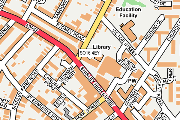 SO16 4EY map - OS OpenMap – Local (Ordnance Survey)