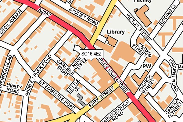SO16 4EZ map - OS OpenMap – Local (Ordnance Survey)