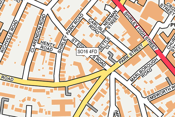 SO16 4FD map - OS OpenMap – Local (Ordnance Survey)