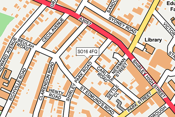 SO16 4FQ map - OS OpenMap – Local (Ordnance Survey)