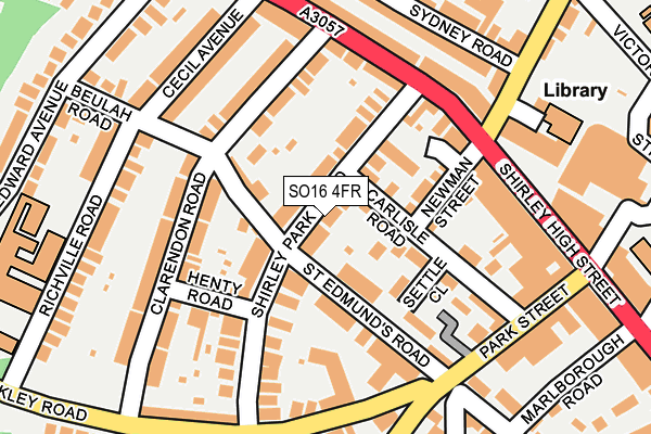 SO16 4FR map - OS OpenMap – Local (Ordnance Survey)
