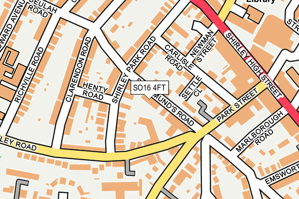 SO16 4FT map - OS OpenMap – Local (Ordnance Survey)