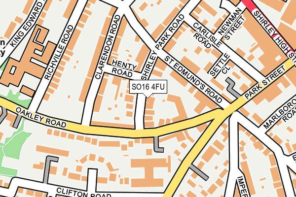 SO16 4FU map - OS OpenMap – Local (Ordnance Survey)