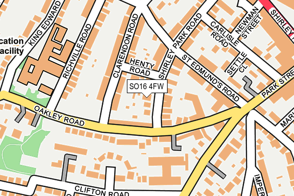 SO16 4FW map - OS OpenMap – Local (Ordnance Survey)