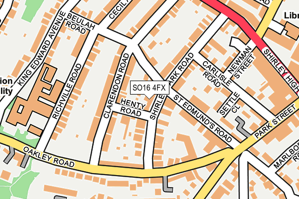 SO16 4FX map - OS OpenMap – Local (Ordnance Survey)