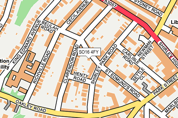 SO16 4FY map - OS OpenMap – Local (Ordnance Survey)