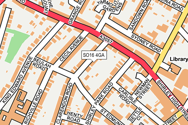 SO16 4GA map - OS OpenMap – Local (Ordnance Survey)