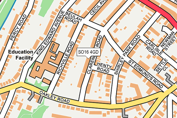 SO16 4GD map - OS OpenMap – Local (Ordnance Survey)