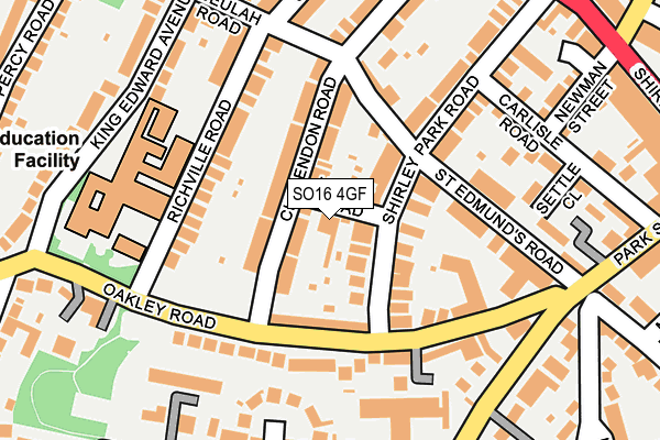 SO16 4GF map - OS OpenMap – Local (Ordnance Survey)