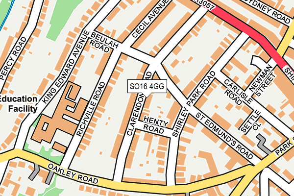 SO16 4GG map - OS OpenMap – Local (Ordnance Survey)