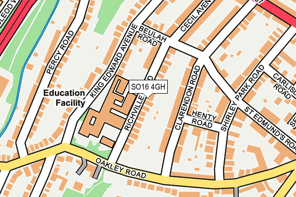 SO16 4GH map - OS OpenMap – Local (Ordnance Survey)