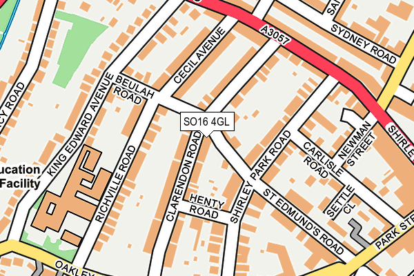 SO16 4GL map - OS OpenMap – Local (Ordnance Survey)